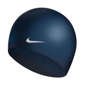 Шапочка для плавания NIKE Solid Silicone, 93060440, FINA Approved, ТЕМНО-СИНИЙ, силикон