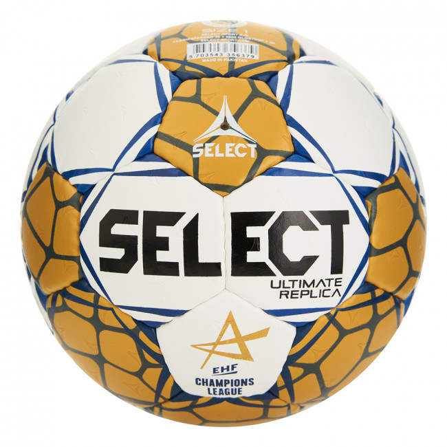 Мяч гандбольный SELECT Ultimate Replica v24 , 1670850990, р.1, EHF Appr, ПУ, руч.сш, золотисто-белый Мяч гандбольный SELECT Ultimate Replica v24 , 1670850990, р.1, EHF Appr, ПУ, руч.сш, золотисто-белый