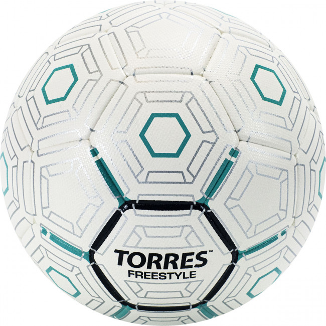 Мяч футбольный "TORRES Freestyle" арт.F320135, р.5, 32 панели. PU-Microfi, термосшивка, бело-серебристы 