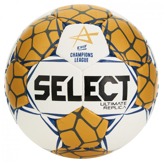 Мяч гандбольный SELECT Ultimate Replica v24, 1671854990, р.2 (Junior), EHF Appr, ПУ, руч.сш, золотисто-бел 