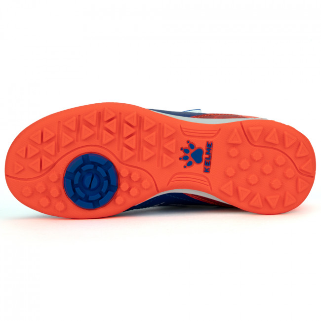 Обувь футб. (многошиповки). дет. KELME (TF), 68833134-413-34, р.34 (рос.33), ПУ, резина, синий-оранж 