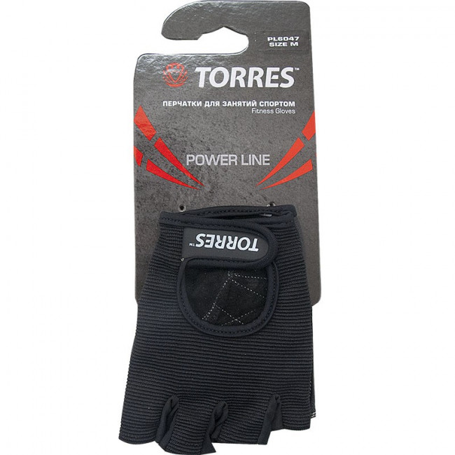 Перчатки для занятий спортом "TORRES" арт.PL6047S, р.S, нейлон, нат.замша и кожа, подбивка 3 мм, чер 