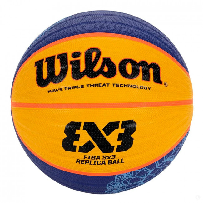 Мяч баскетбольный WILSON FIBA3x3 Paris 2024 Replica, WZ3015001XB6, р.6, PU, сине-желтый 