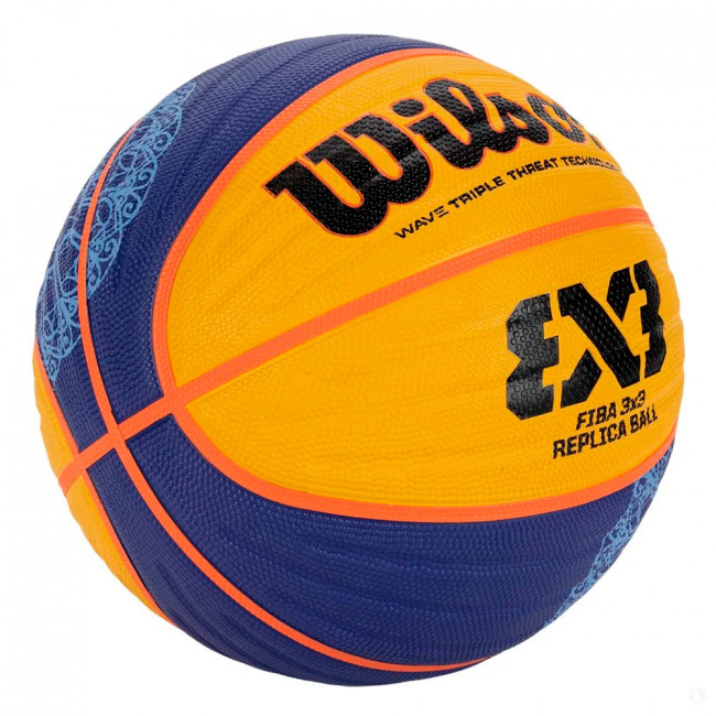 Мяч баскетбольный WILSON FIBA3x3 Paris 2024 Replica, WZ3015001XB6, р.6, PU, сине-желтый 