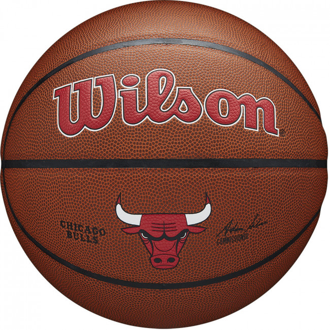 Мяч баскетбольный WILSON NBA Chicago Bulls, WTB3100XBCHI р.7, синт.кожа (композит), оранжевый 