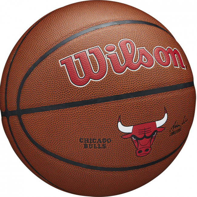 Мяч баскетбольный WILSON NBA Chicago Bulls, WTB3100XBCHI р.7, синт.кожа (композит), оранжевый 