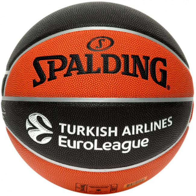 Мяч баскетбольный SPALDING TF-500 Euroleague р.7, 77101z, полиуретан-композит, коричнево-черный Мяч баскетбольный SPALDING TF-500 Euroleague р.7, 77101z, полиуретан-композит, коричнево-черный