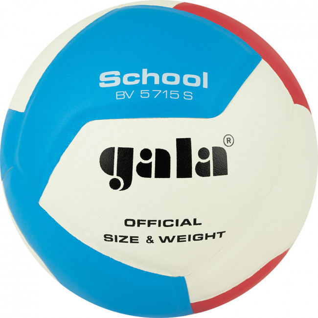 Мяч волейбольный "GALA School 12" арт. BV5715S, р. 5, син.кожа ПУ, под.сл. пена, клеен,бут.кам,бел-крас--гол 