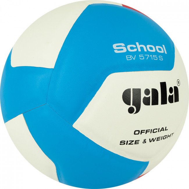 Мяч волейбольный "GALA School 12" арт. BV5715S, р. 5, син.кожа ПУ, под.сл. пена, клеен,бут.кам,бел-крас--гол 