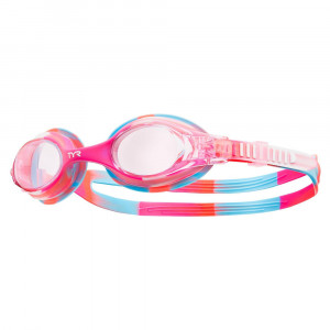 Очки для плавания дет. "TYR Swimple Tie Dye Jr", арт.LGSWTD-667, РОЗОВЫЕ линзы, мультиколор опр.