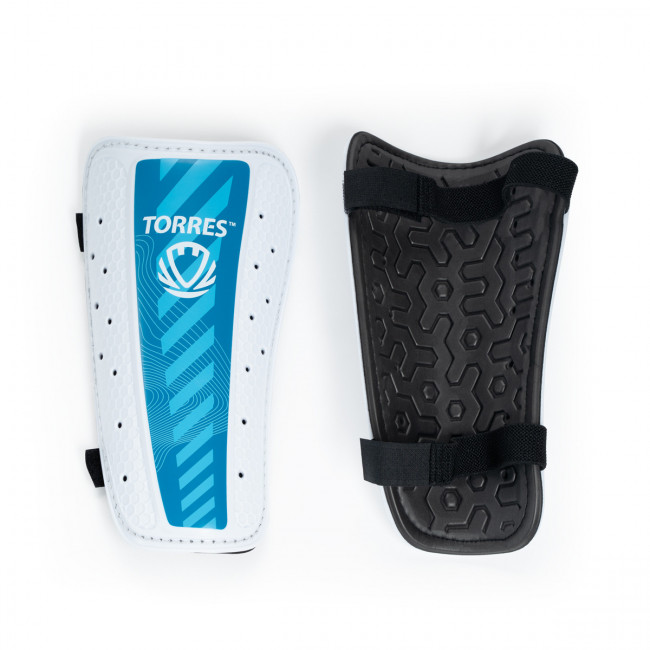 Щитки TORRES Match , FS2305S, р. S, без голеностопа, две заст. на лип, бело-голубой Щитки TORRES Match , FS2305S, р. S, без голеностопа, две заст. на лип, бело-голубой