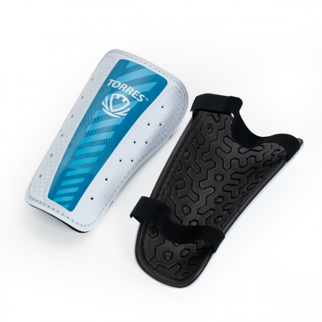 Щитки TORRES Match , FS2305S, р. S, без голеностопа, две заст. на лип, бело-голубой Щитки TORRES Match , FS2305S, р. S, без голеностопа, две заст. на лип, бело-голубой