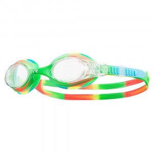Очки для плавания дет. "TYR Swimple Tie Dye Jr", арт.LGSWTD-307, ПРОЗРАЧНЫЕ линзы, мультиколор опр.