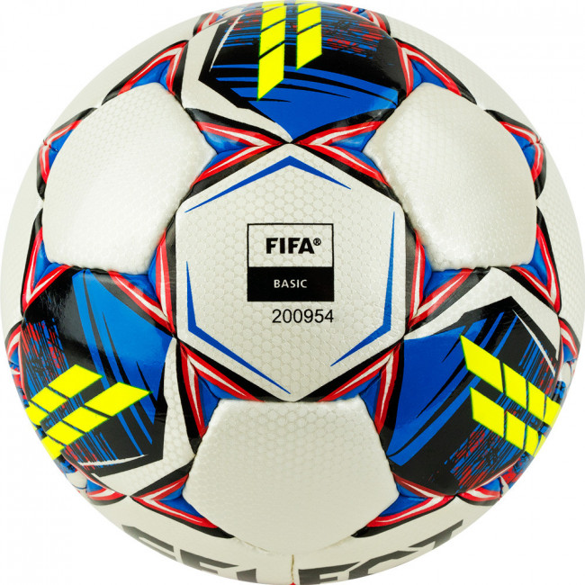 Мяч футзальный SELECT Futsal Mimas арт. 1053460005, р.4, BASIC, 32 пан, гл.ПУ, руч.сш, бел-сине-красный 