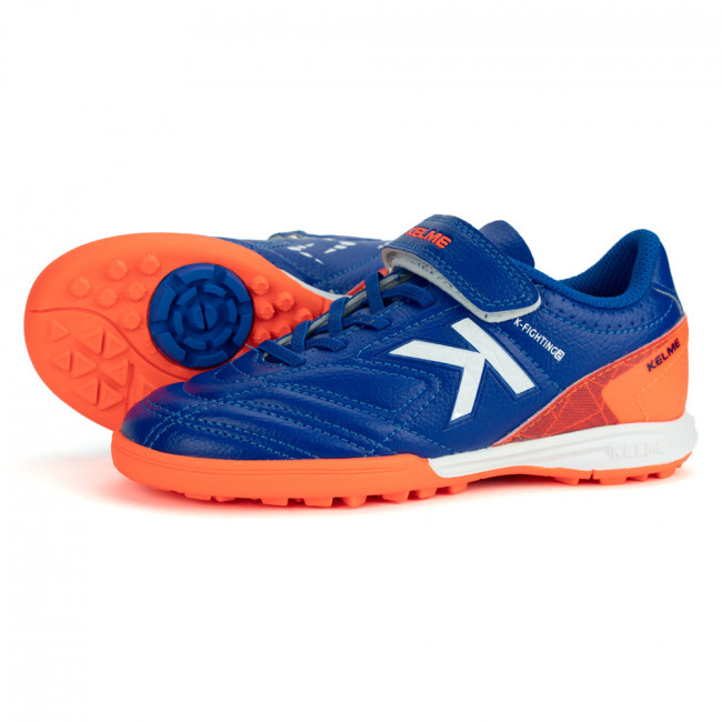Обувь футб. (многошиповки). дет. KELME (TF), 68833134-413-31, р.31 (рос.30), ПУ, резина, синий-оранж 