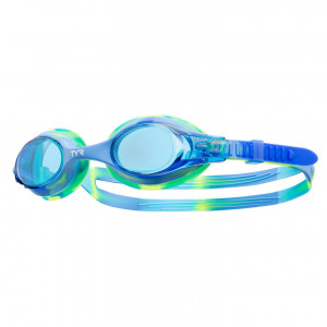 Очки для плавания дет. "TYR Swimple Tie Dye Jr", арт.LGSWTD-487, СИНИЕ линзы, мультиколор опр.
