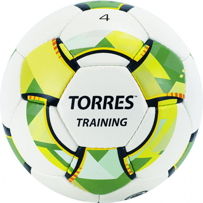 Мяч футбольный "TORRES Training",арт.F320054,р.4, 32 панели. PU, 4 под. слоя, ручная сшивка, бело-зел-сер 