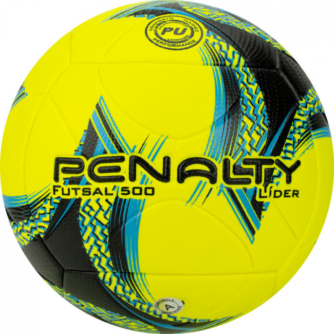 Мяч футзальный PENALTY BOLA FUTSAL LIDER XXIII, 5213412250-U, р.4, PU, термосшивка, желто-сине-черный 